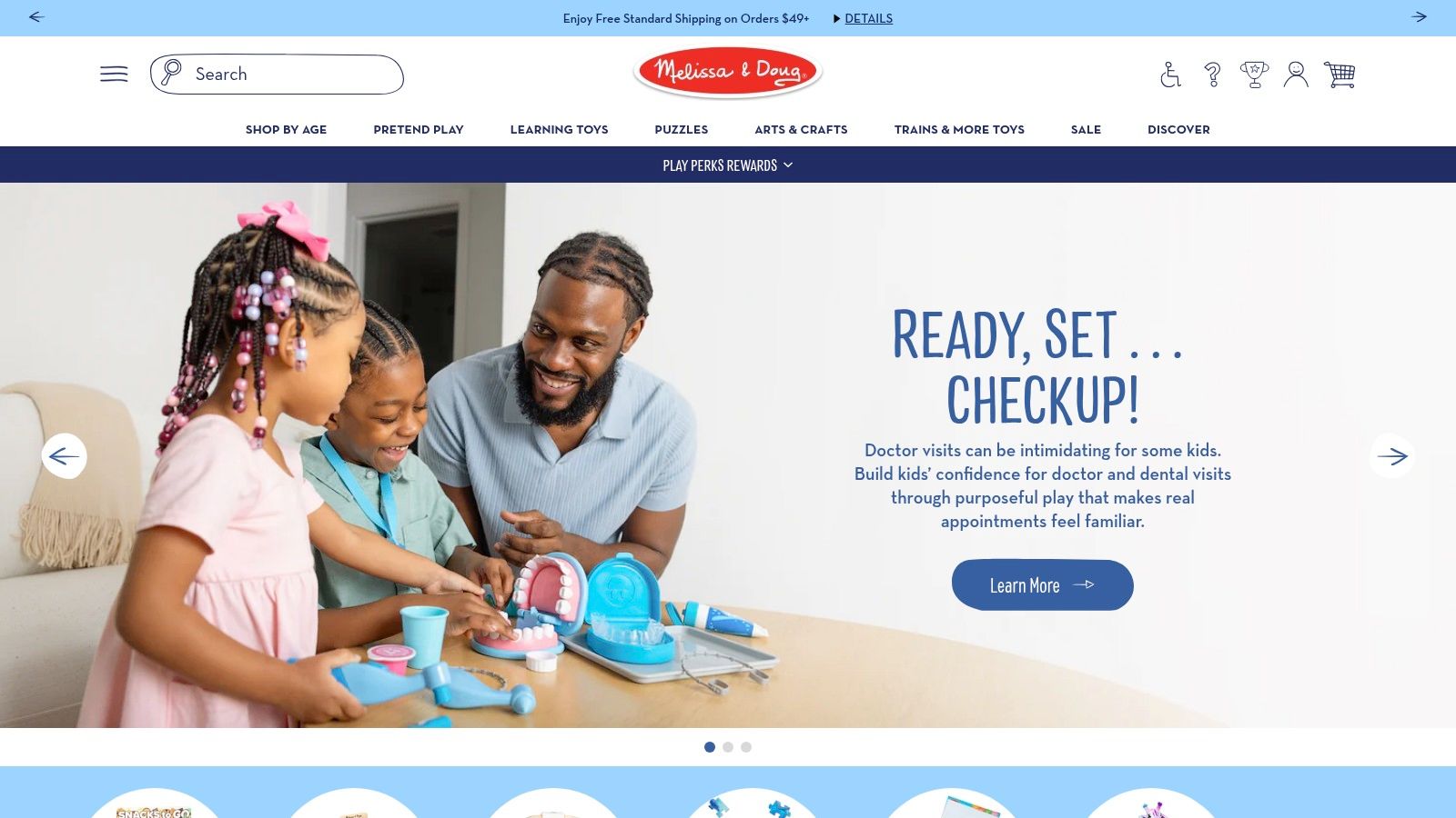 Melissa & Doug hand puppet set showing a dentist theme