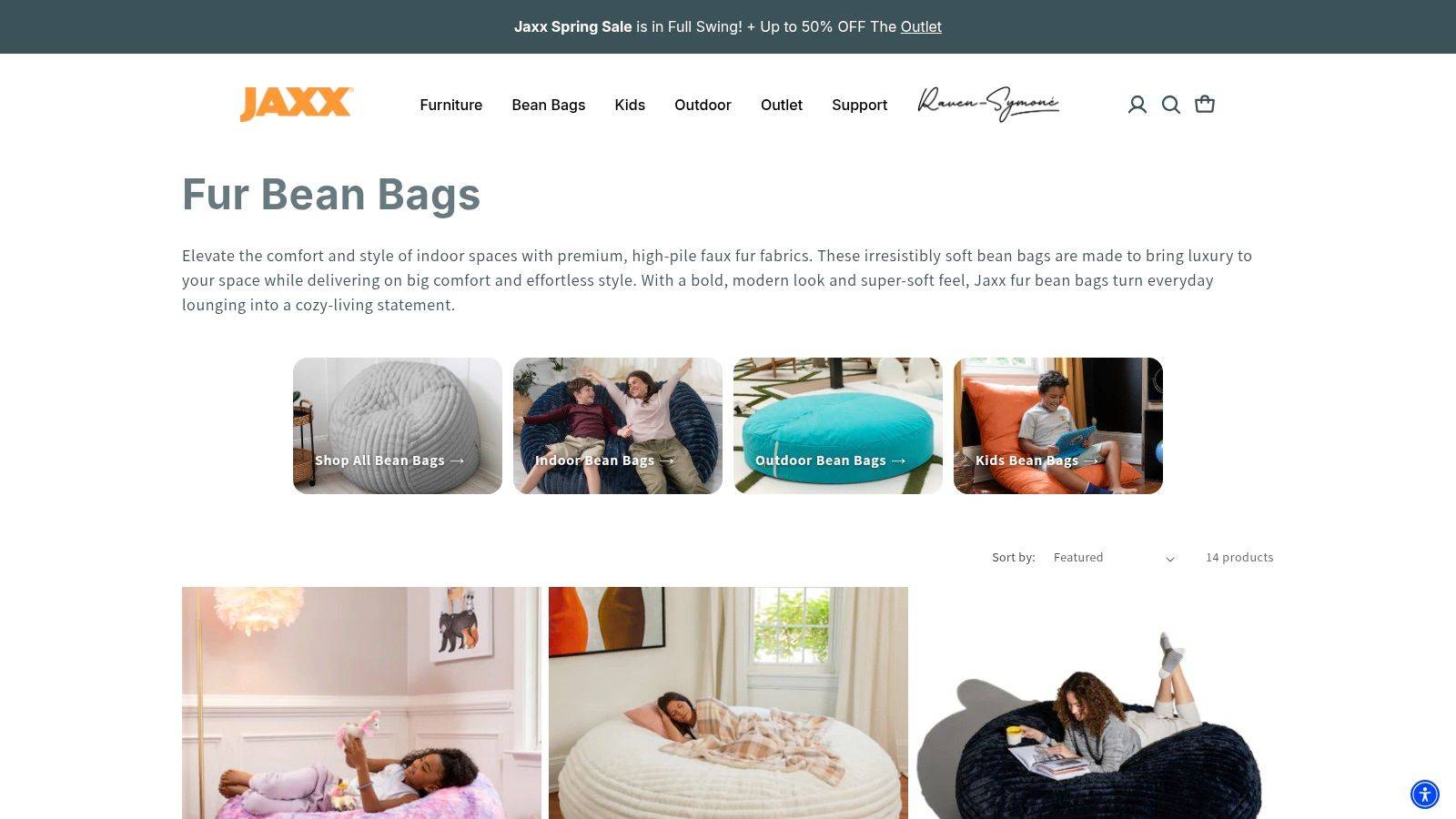 Jaxx Bean Bags – Faux Fur line