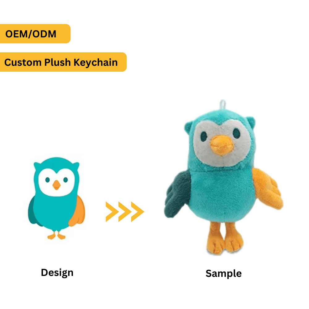 Custom character plush keychains for brands and IP merchandise