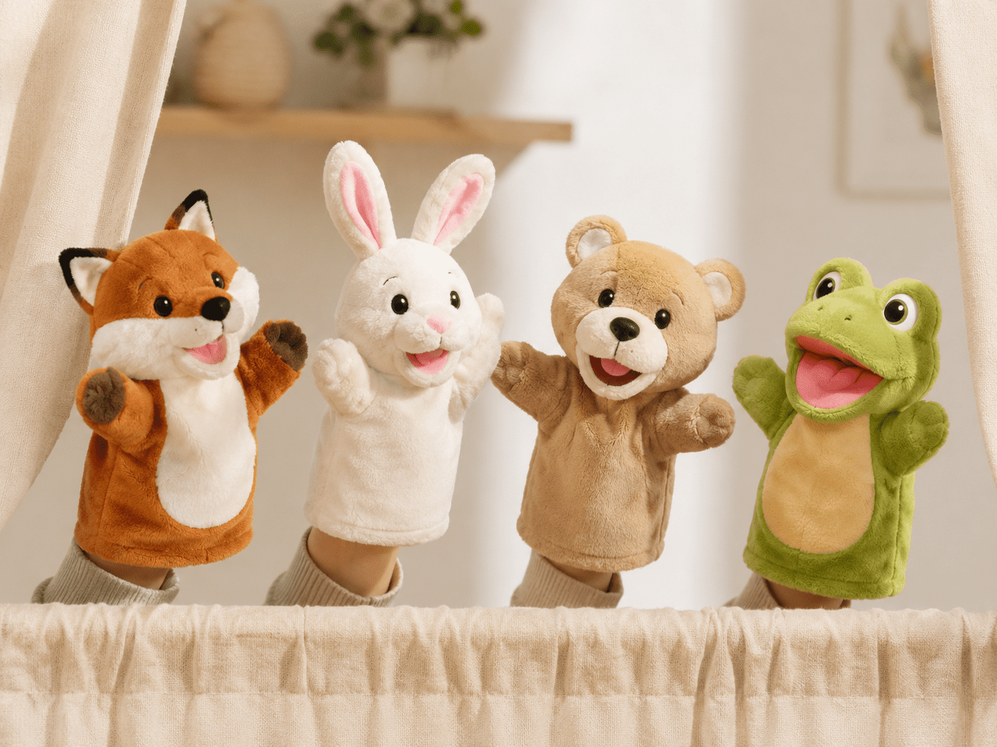 Animal hand puppets for kids play and educational toys