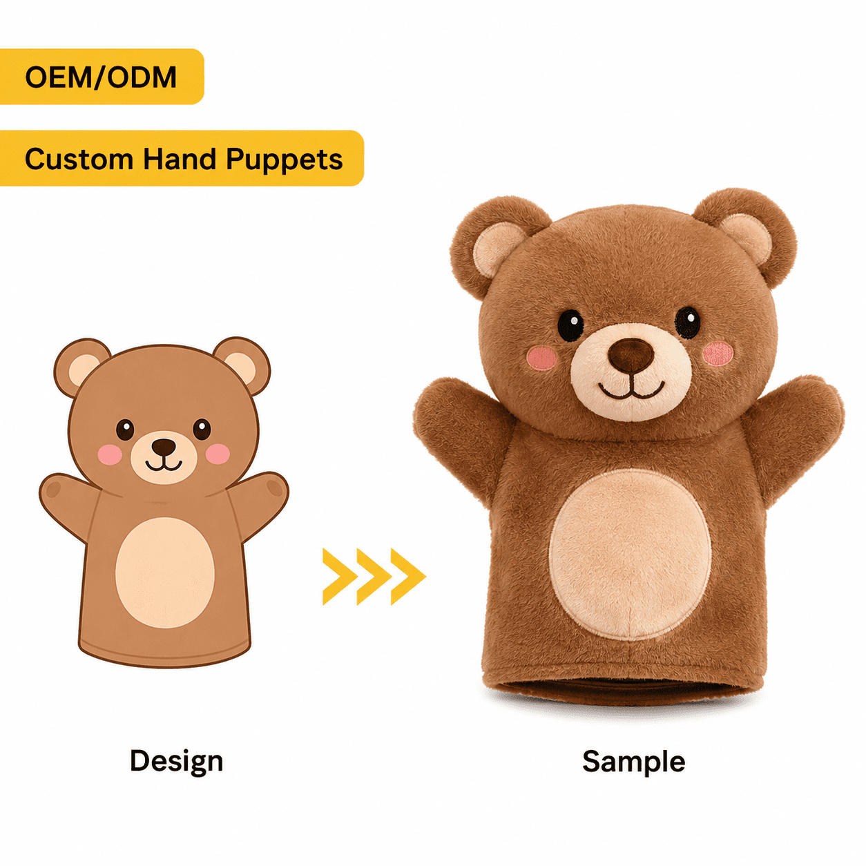 Animal hand puppets for educational toys and storytelling