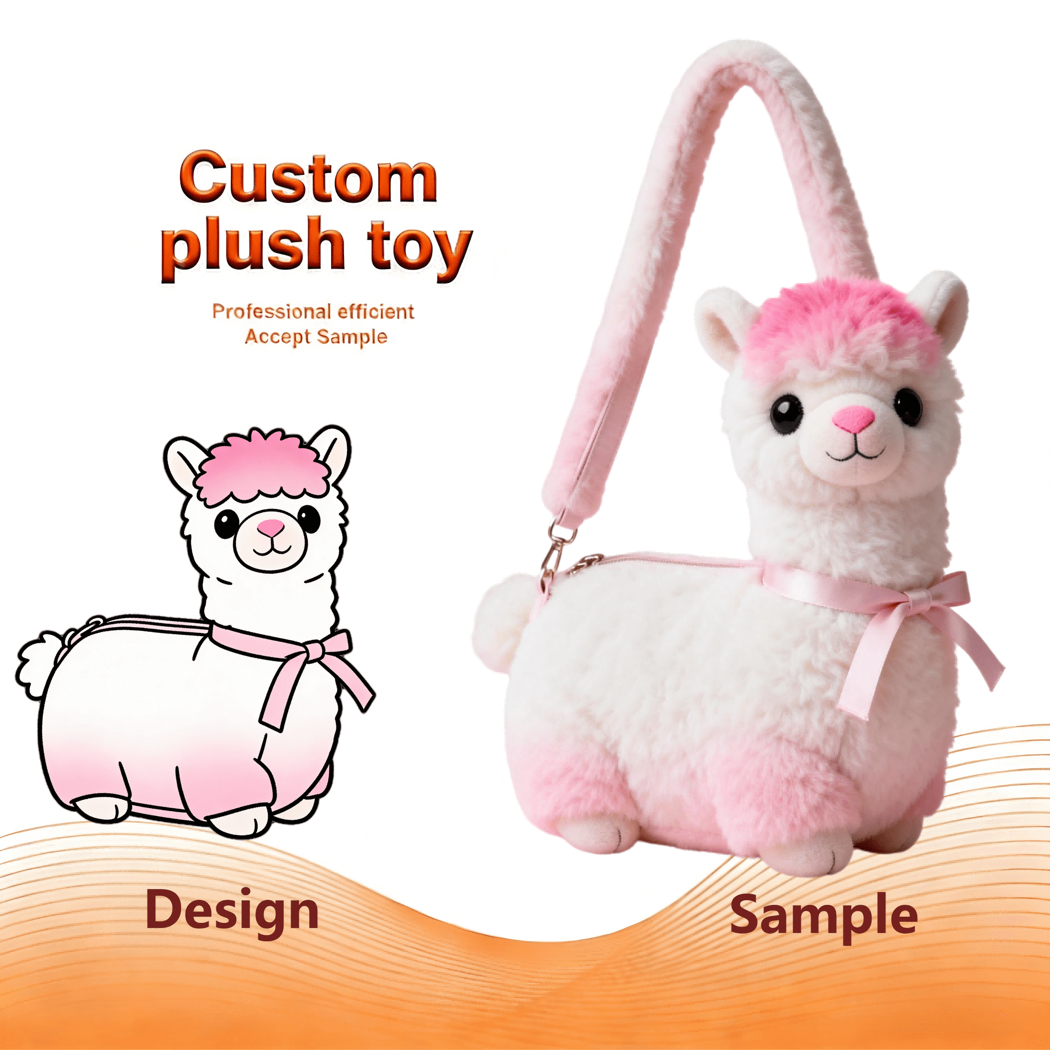 Custom plush bags design sample for custom plush accessories projects