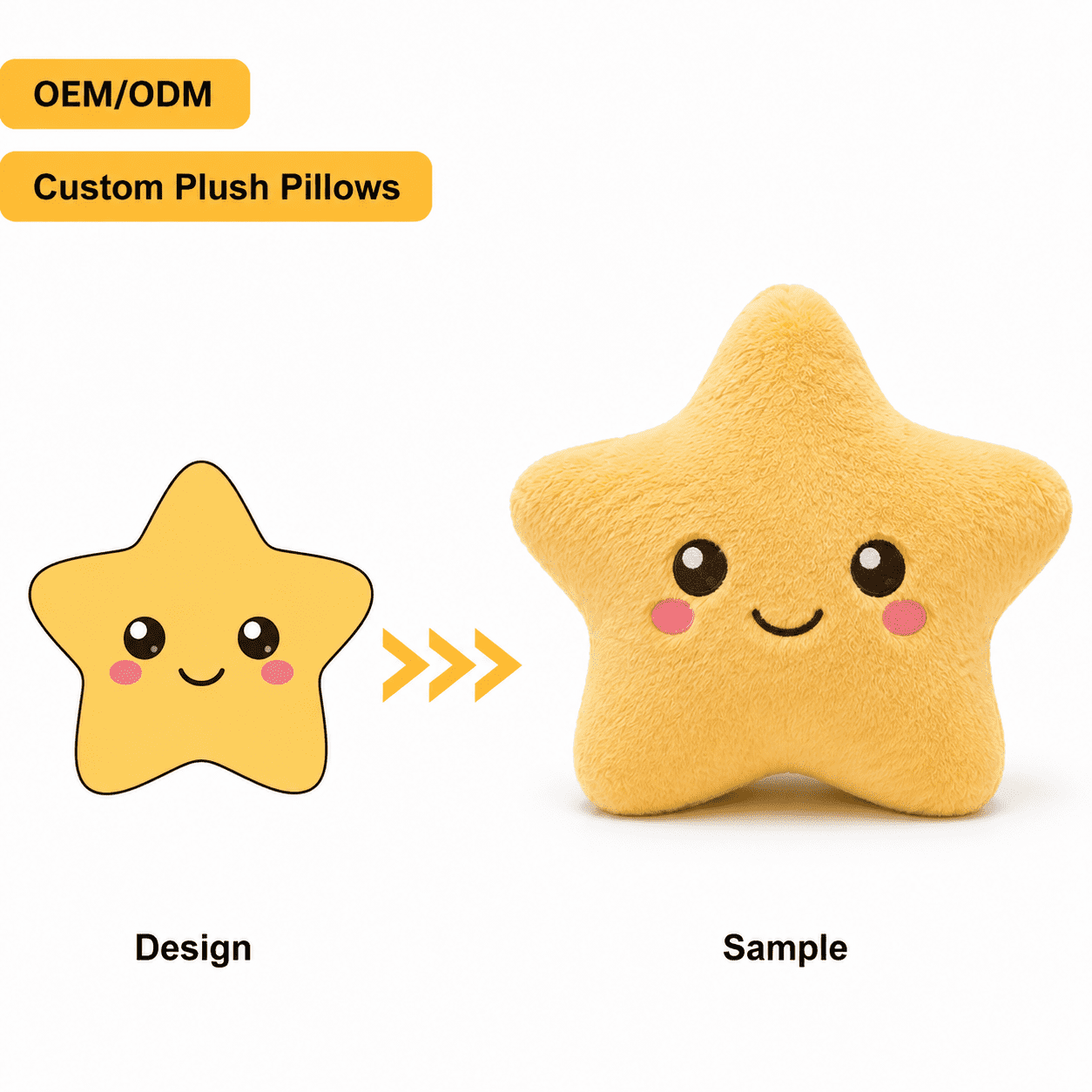 Custom plush pillows design and sample for brand projects