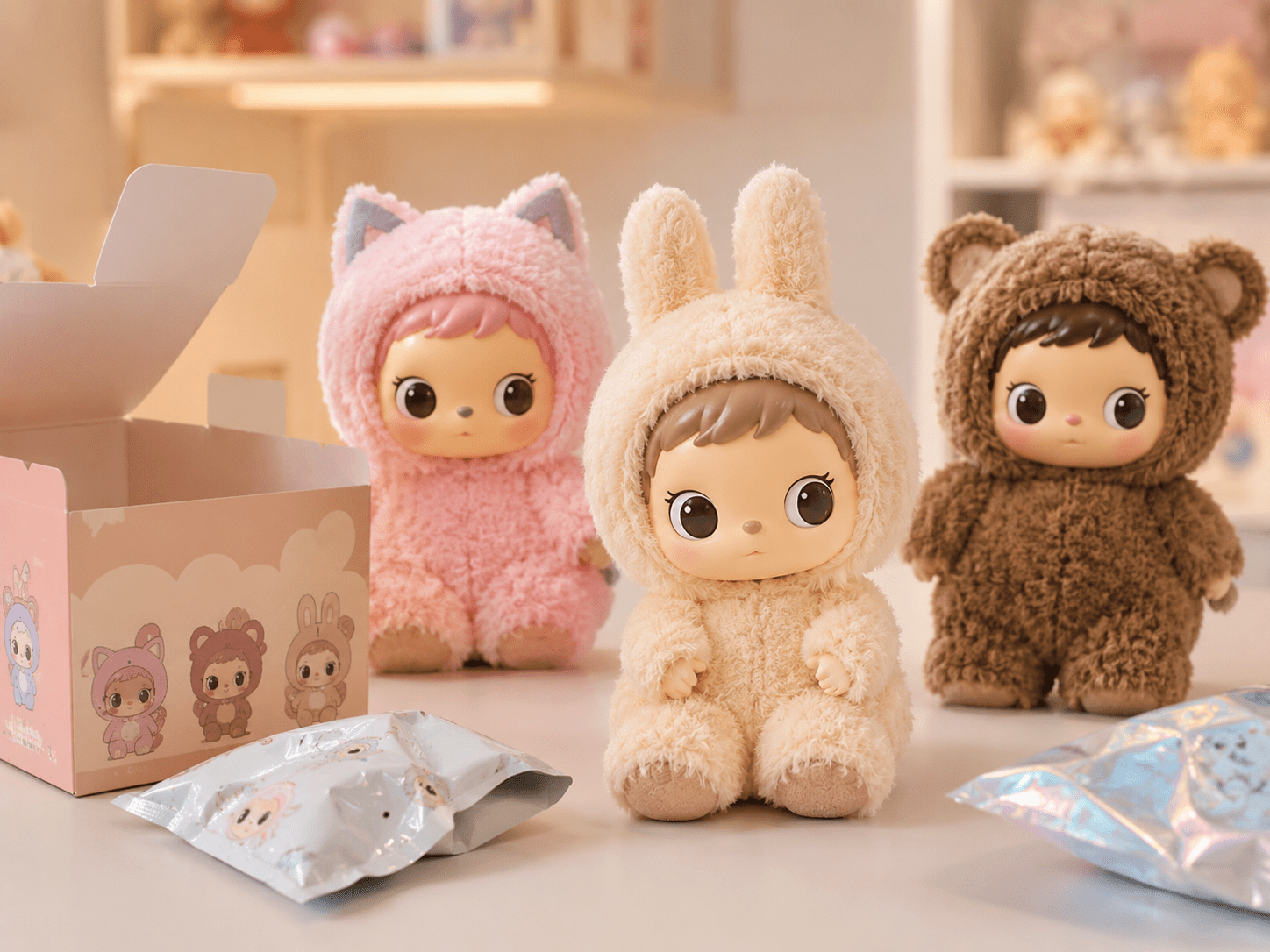 Vinyl plush dolls for blind box toys and vinyl collectible toys