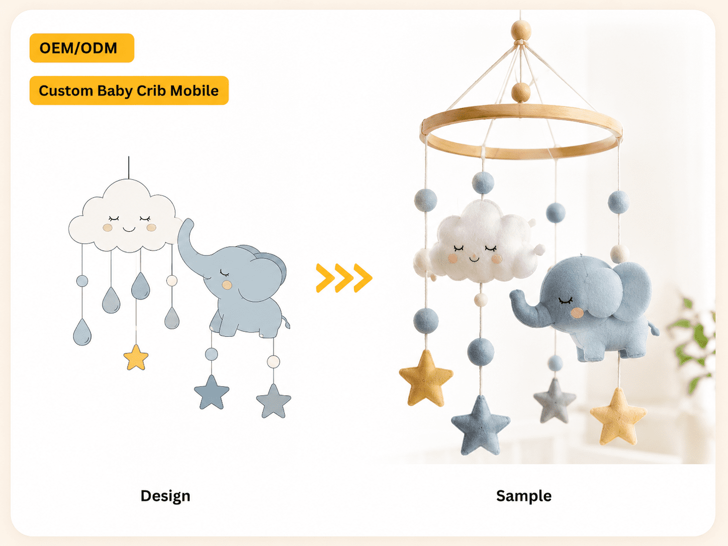 Mobile for baby crib with custom nursery mobile theme
