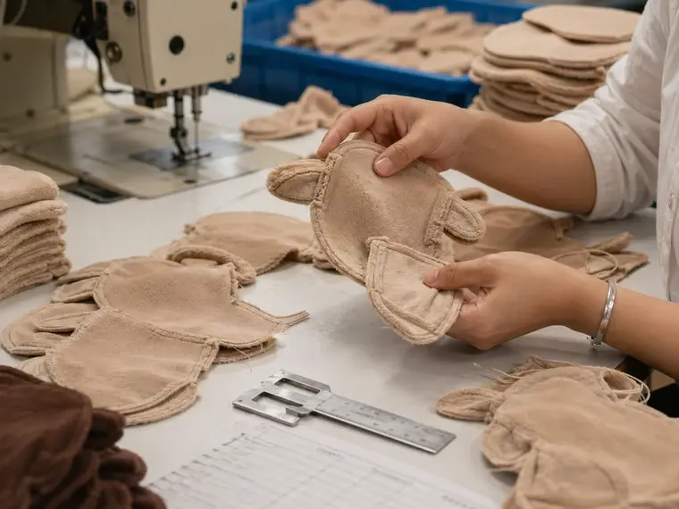 In-line quality control during plush toy production