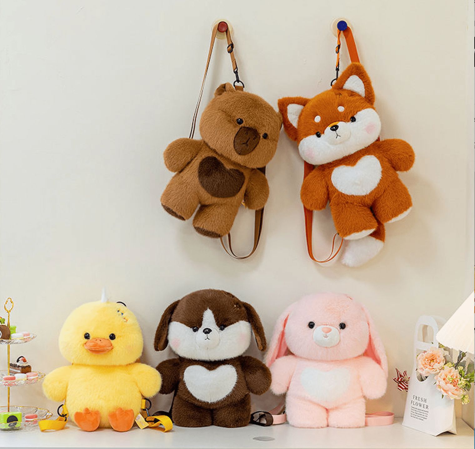 Plush animal backpack design for animal backpack and kids backpack projects