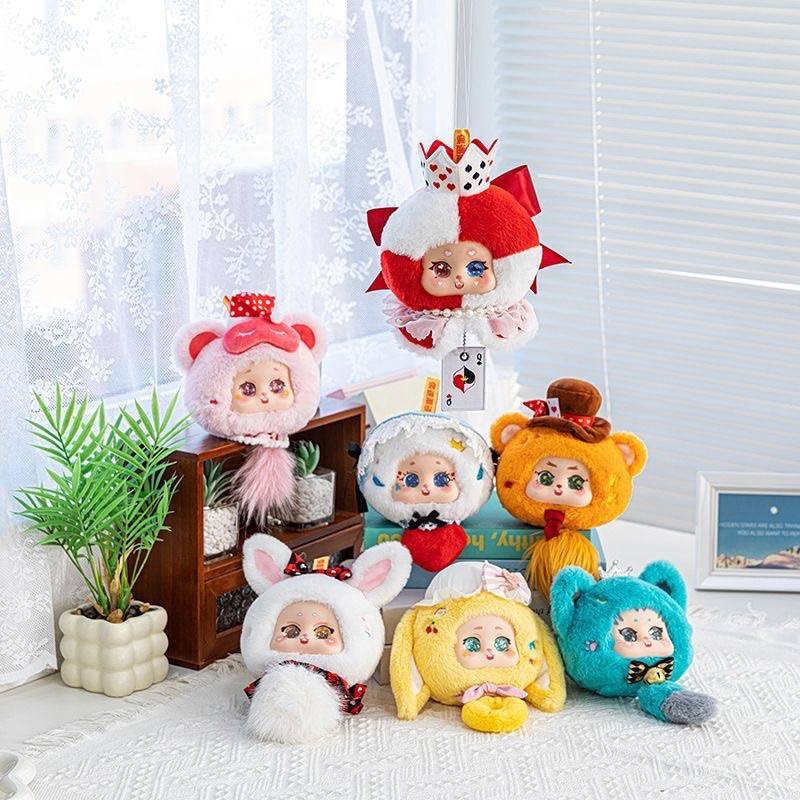 Private label plush blind box toys with custom branding hang tags and packaging