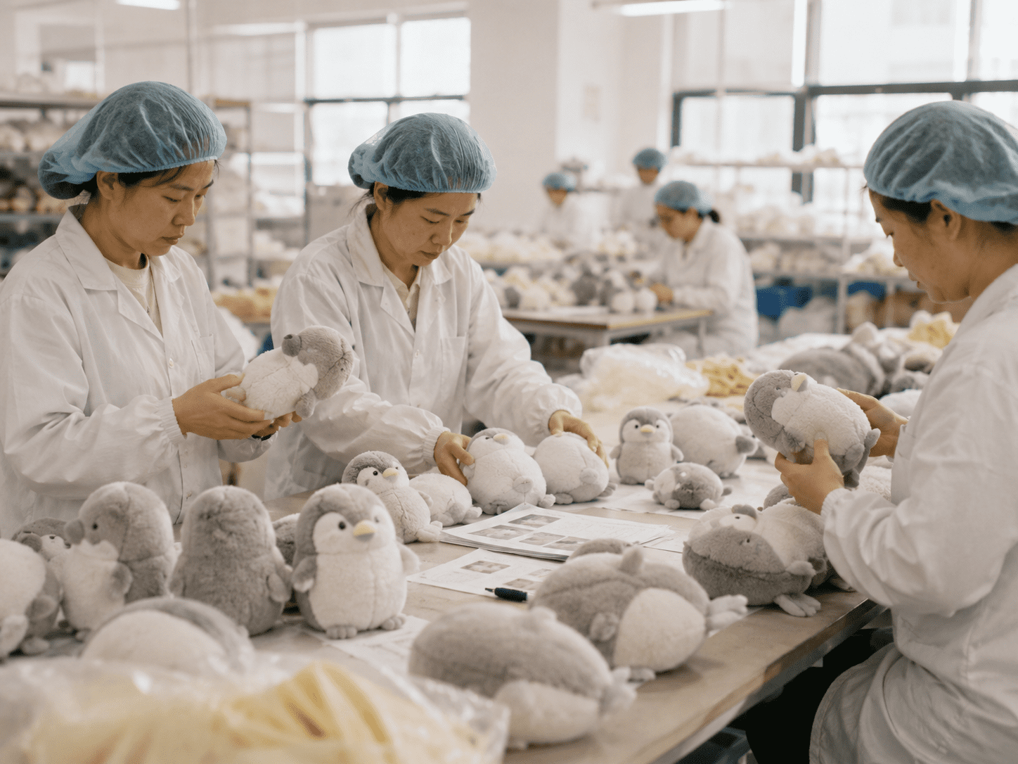 Plush toy production volume and unit cost planning in a custom plush manufacturing factory