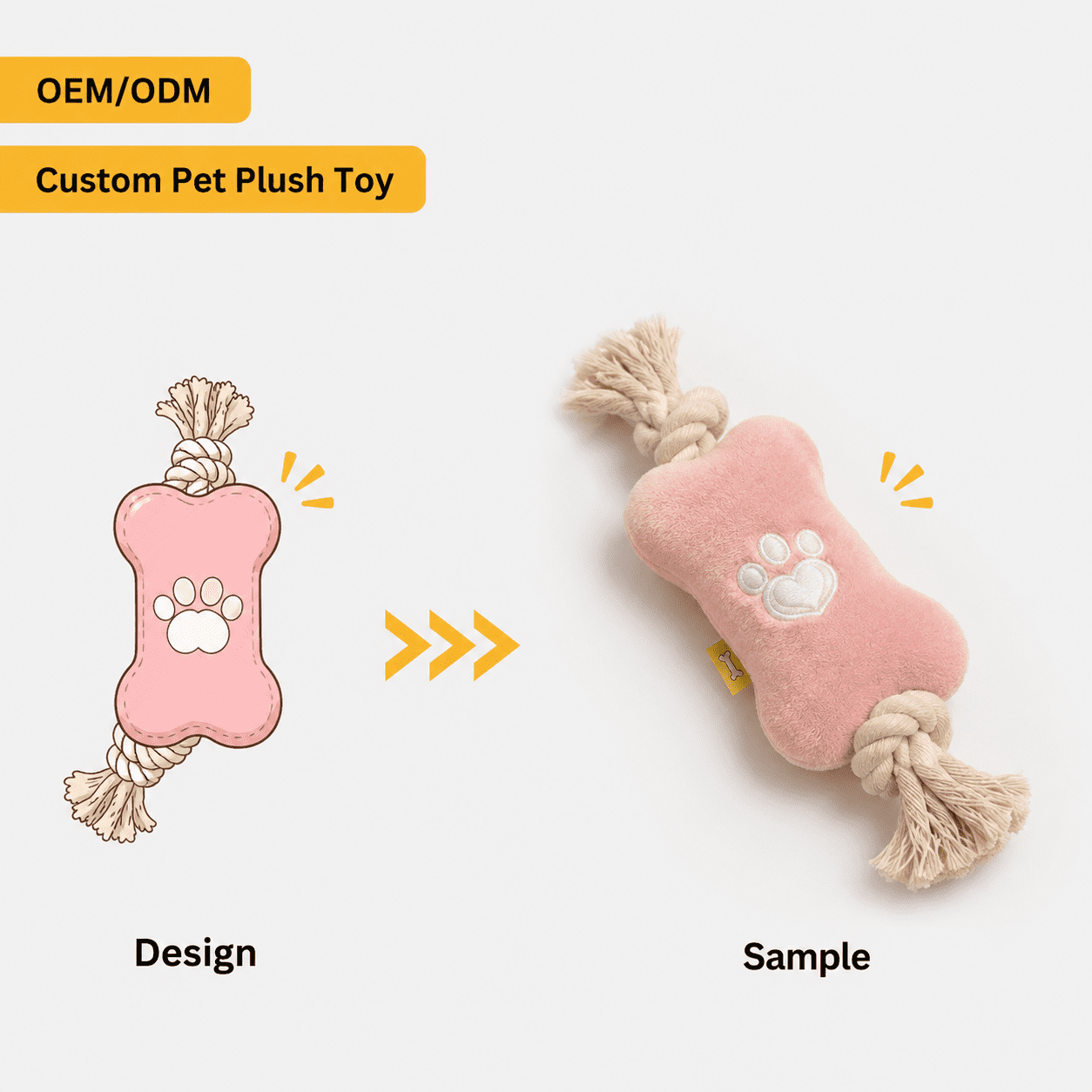 Custom pet stuffed animal toy sample for pet brand projects