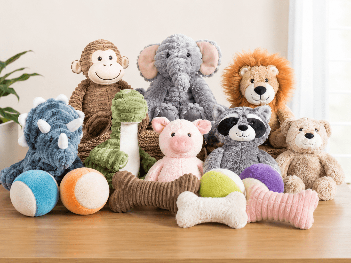 Custom pet plush toy collection for dog cat and pet retail products