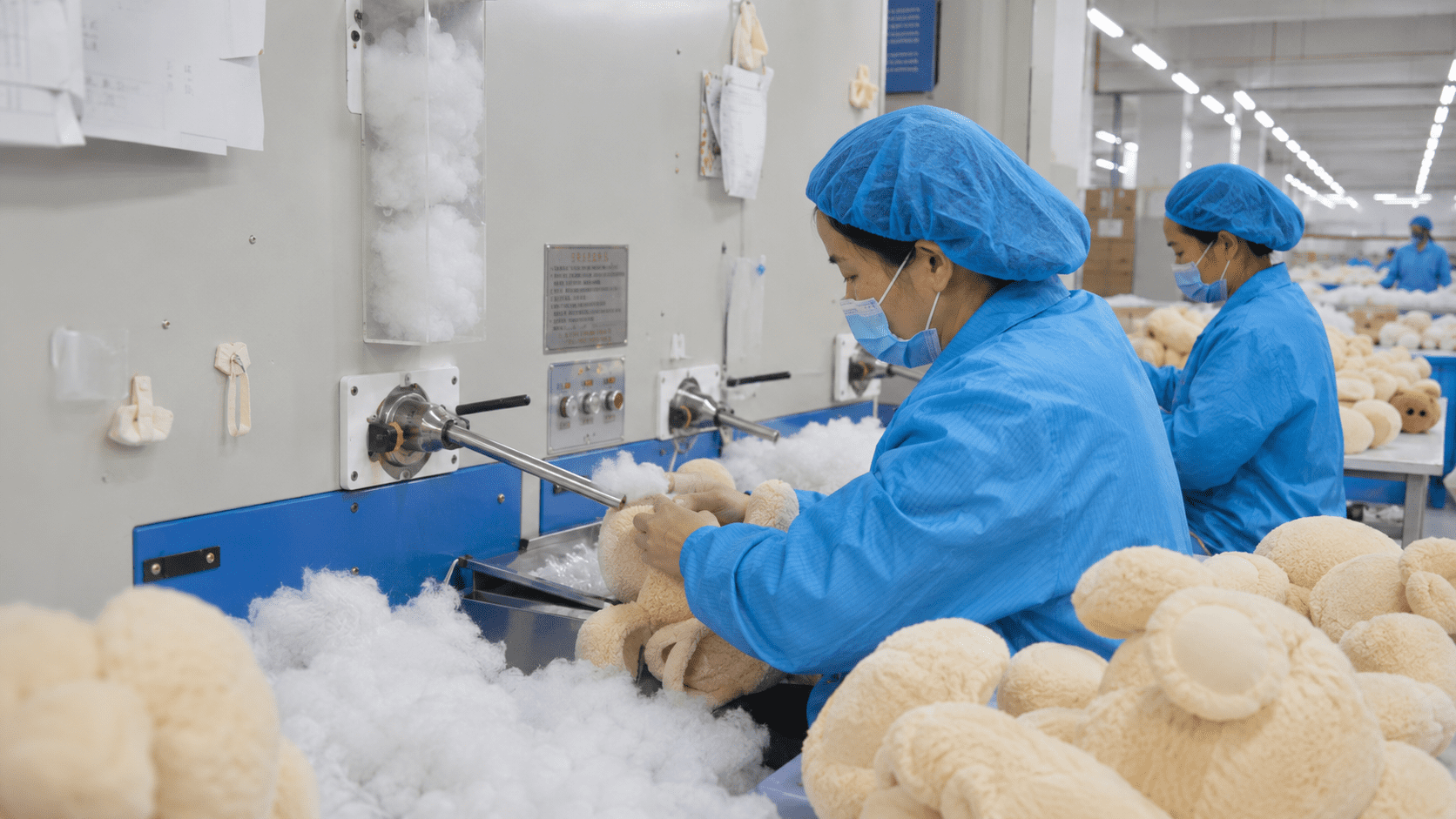 Plush toy quality control inspection for stuffing safety