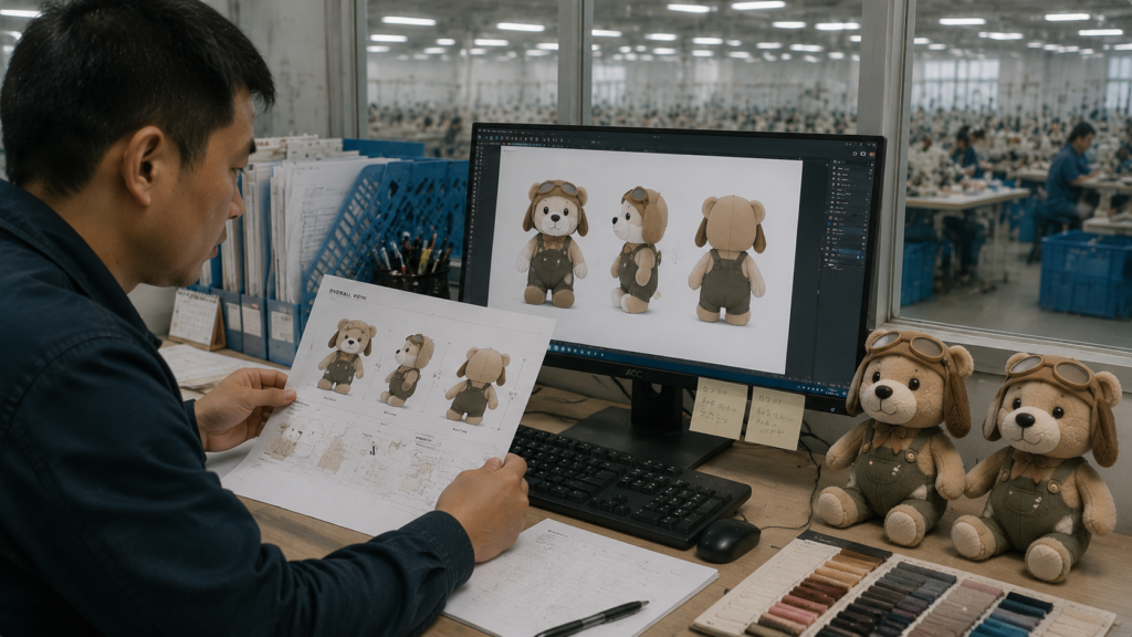 custom plush toy sampling process design review stage