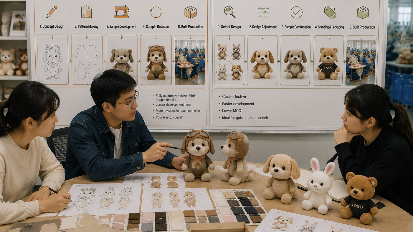OEM vs ODM plush toys manufacturing comparison