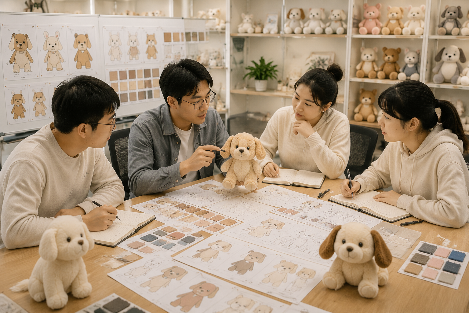 OEM vs ODM plush toy manufacturing process discussion in factory