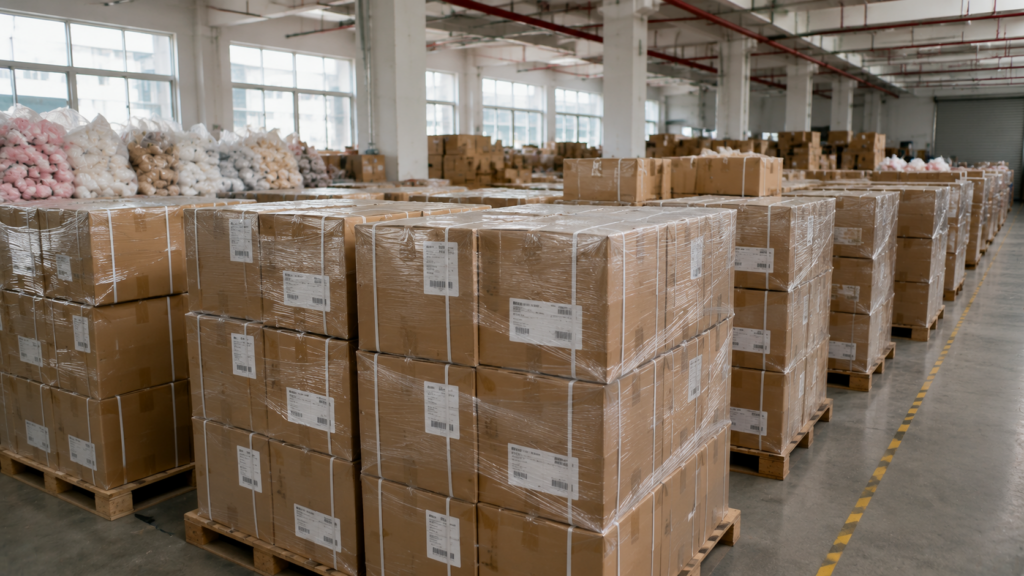 custom plush toy production and packaging