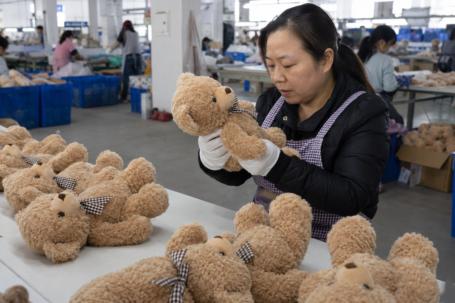 buyer factory visit for evaluating long-term plush toy manufacturing partners in China