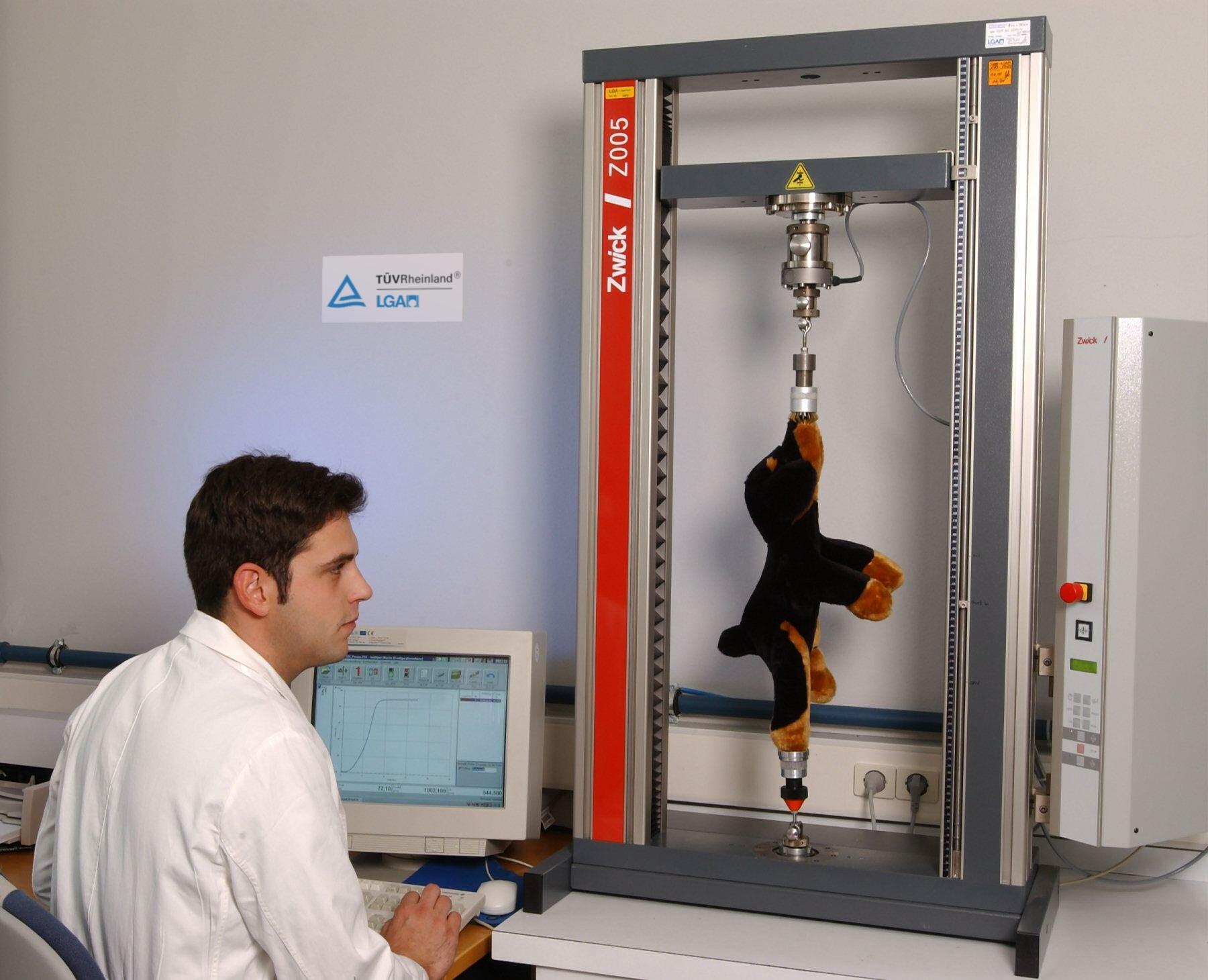 plush toy tensile and mechanical safety testing in a certified laboratory