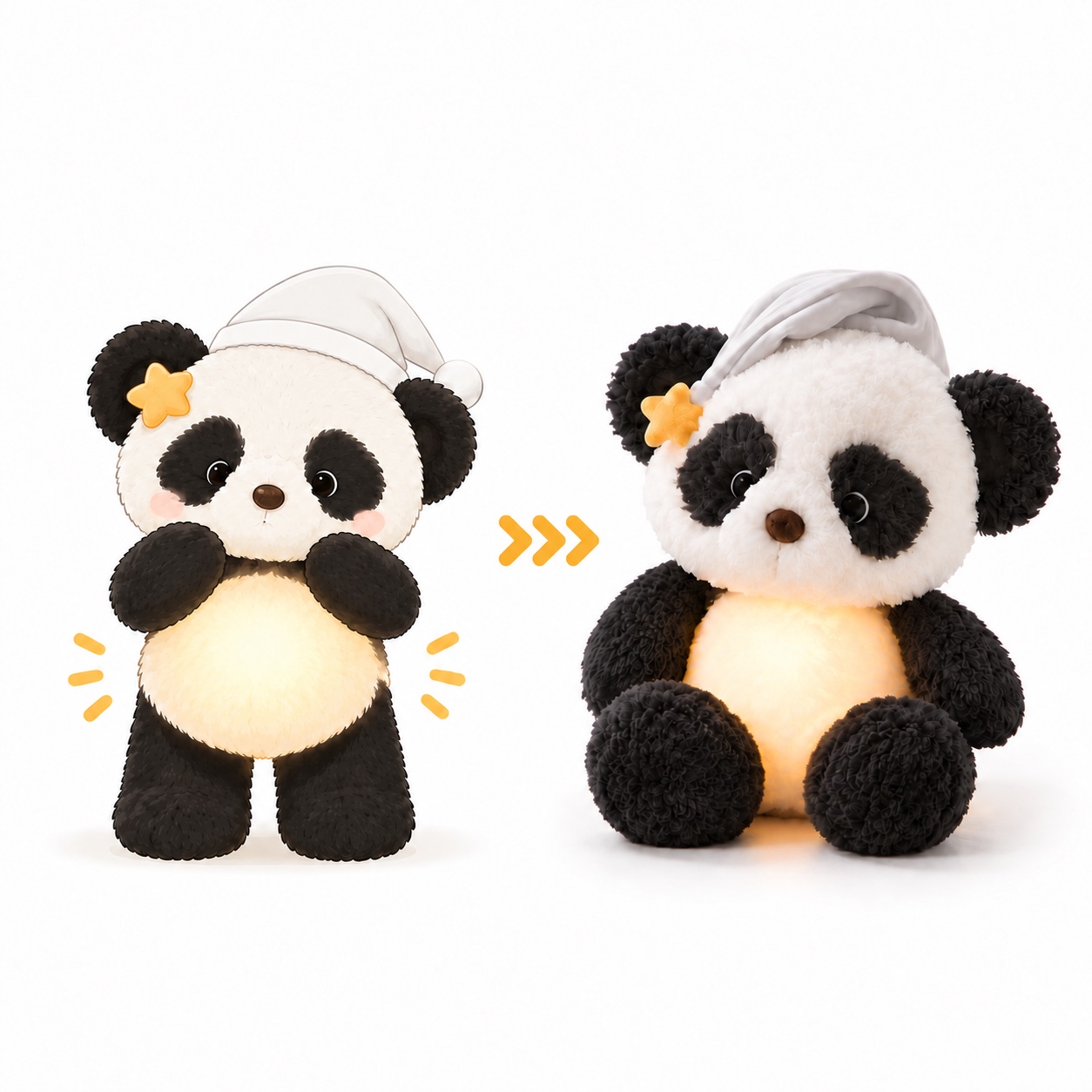 Real light-up plush toy sample developed by FunEnjoy